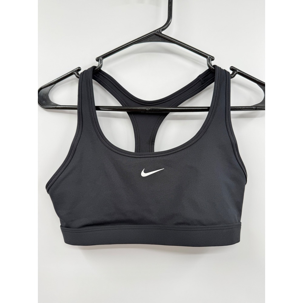 Nike‎ Small Swoosh Dri-FIT Sports Bra Womens Black Racerback